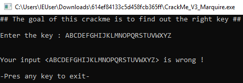 Asks for the key /posts/crackmes-marquier-crackme-v3-marquire/initial-run.png